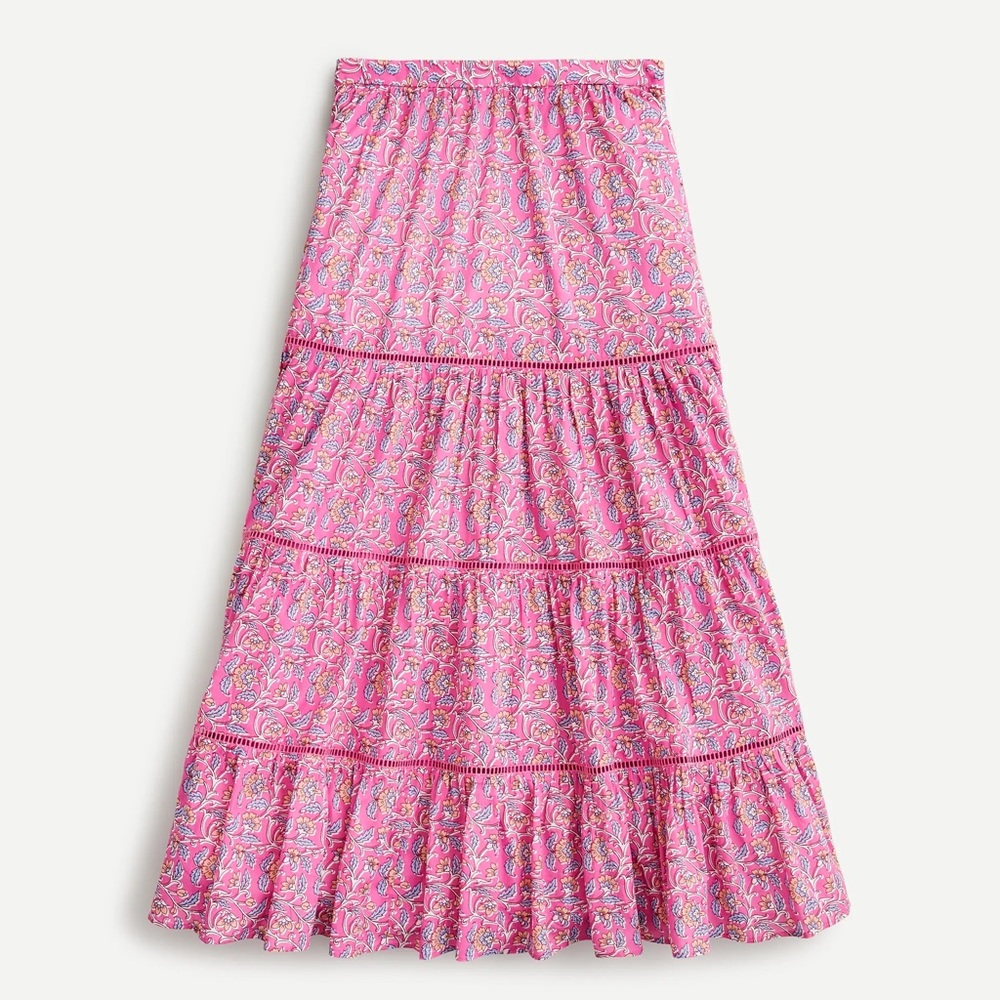 Jcrew tiered midi skirt